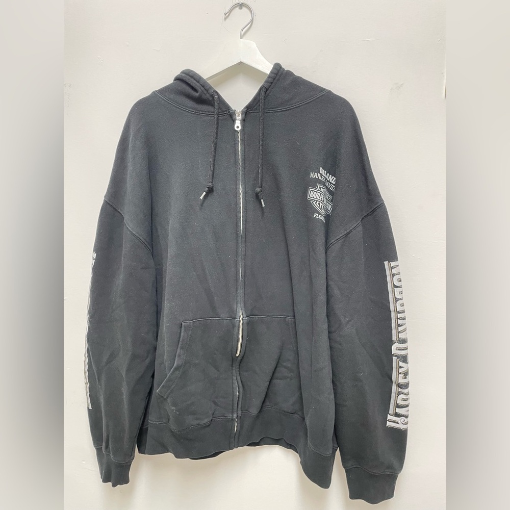 Harley-Davidson Black  Zip-Up Sweatshirt Size 3XL Run Small - Picture 5 of 5